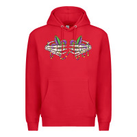 Red skeleton hands mardi gras Premium Hoodie - MaliasSmallBusiness
