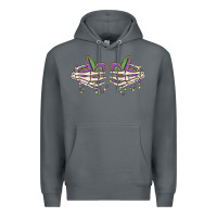 Rock skeleton hands mardi gras Premium Hoodie - MaliasSmallBusiness