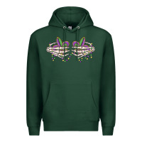 Sports Green skeleton hands mardi gras Premium Hoodie - MaliasSmallBusiness