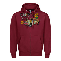 Burgundy cinco de mayo truck Zipper Hoodie - CowhideDigitalArt