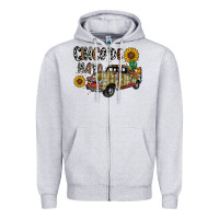 Heather Grey cinco de mayo truck Zipper Hoodie - CowhideDigitalArt