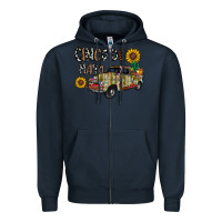 Navy cinco de mayo truck Zipper Hoodie - CowhideDigitalArt