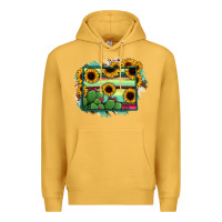 Mustard wyoming map sunflower cactus serape Premium Hoodie - RanaPortraitStore