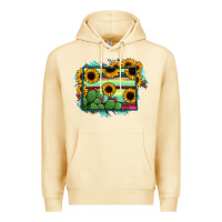 Pina Colada wyoming map sunflower cactus serape Premium Hoodie - RanaPortraitStore