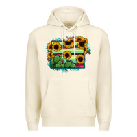 Sandshell wyoming map sunflower cactus serape Premium Hoodie - RanaPortraitStore