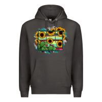 Smoke wyoming map sunflower cactus serape Premium Hoodie - RanaPortraitStore
