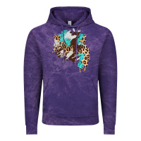 Cloud Purple cowhide leopard turquoise patch Vintage Hoodie - AdoDesignShop