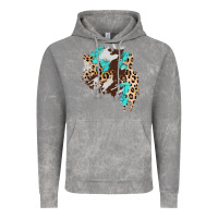 Cloud Rock cowhide leopard turquoise patch Vintage Hoodie - AdoDesignShop