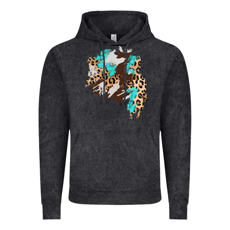 Cowhide Leopard Turquoise Patch Vintage Hoodie by AdoDesignShop | Teevron