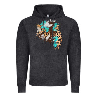 Vintage Black cowhide leopard turquoise patch Vintage Hoodie - AdoDesignShop