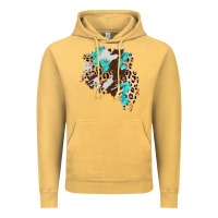 Vintage Mustard cowhide leopard turquoise patch Vintage Hoodie - AdoDesignShop