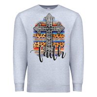 Heather Grey western faith Premium Sweatshirt - AdoDesignShop