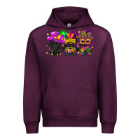 Mauve Wine Mardi Gras afro gnomies Urban Hoodie - BundleAndBundleShop