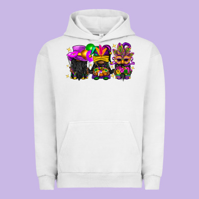 Mardi Gras Afro Gnomies Urban Hoodie Designed By Bundleandbundleshop