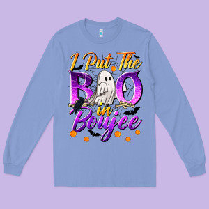 I Put The Boo In Boujee Long Sleeve Tee Designed By Texasbilliewilder