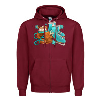 Burgundy Winter Ice Skating Boots And Coffee Zipper Hoodie - FaDigitalArtStudio