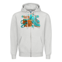 Dove Grey Winter Ice Skating Boots And Coffee Zipper Hoodie - FaDigitalArtStudio