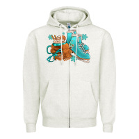 Oatmeal Heather Winter Ice Skating Boots And Coffee Zipper Hoodie - FaDigitalArtStudio