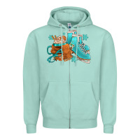 Seafoam Winter Ice Skating Boots And Coffee Zipper Hoodie - FaDigitalArtStudio
