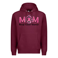 Burgundy Breast Cancer warrior mom Premium Hoodie - NancyCooperArtShop