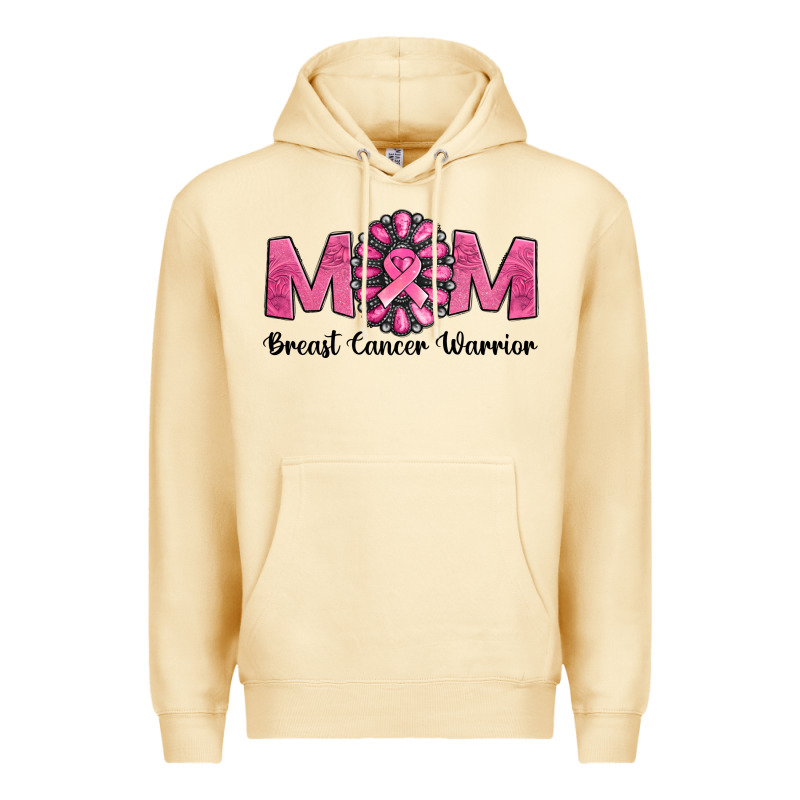 Breast Cancer Warrior Mom Premium Hoodie by NancyCooperArtShop | Teevron