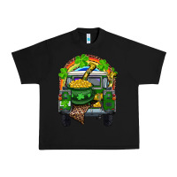 Black St Patrick's Day Truck With Pot Of Gold Horseshoe And Rainbow Urban Heavy Tee - RanaPortraitStore