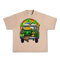 St Patrick's Day Truck With Pot Of Gold Horseshoe And Rainbow Urban Heavy Tee | Teevron