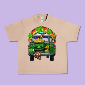 St Patrick's Day Truck With Pot Of Gold Horseshoe And Rainbow Urban Heavy Tee Designed By Ranaportraitstore