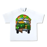 White St Patrick's Day Truck With Pot Of Gold Horseshoe And Rainbow Urban Heavy Tee - RanaPortraitStore