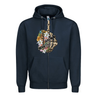 Navy sensitive savage skeleton middle finger Zipper Hoodie - FaDigitalArtStudio