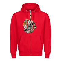 Red sensitive savage skeleton middle finger Zipper Hoodie - FaDigitalArtStudio