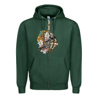Sports Green sensitive savage skeleton middle finger Zipper Hoodie - FaDigitalArtStudio
