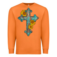 Carrot turquoise sunflower cross Premium Sweatshirt - AdoDesignShop