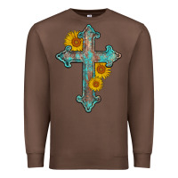 Chestnut turquoise sunflower cross Premium Sweatshirt - AdoDesignShop