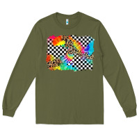 Army Green race leopard tie dye background Long Sleeve Tee - Zillion Design Studio