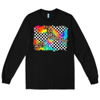 Black race leopard tie dye background Long Sleeve Tee - Zillion Design Studio