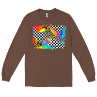 Chestnut race leopard tie dye background Long Sleeve Tee - Zillion Design Studio