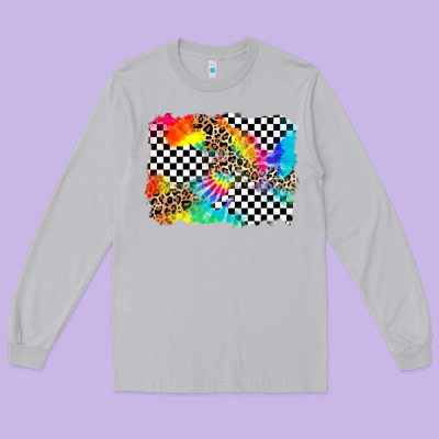 Race Leopard Tie Dye Background Long Sleeve Tee Designed By Zillion Design Studio