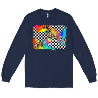 Navy race leopard tie dye background Long Sleeve Tee - Zillion Design Studio