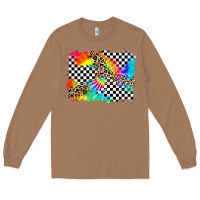 Toasted Coconut race leopard tie dye background Long Sleeve Tee - Zillion Design Studio