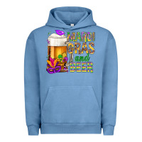 Pigment Pebble Blue Mardi Gras and beer Urban Hoodie - BundleAndBundleShop