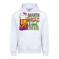 White Mardi Gras and beer Urban Hoodie - BundleAndBundleShop