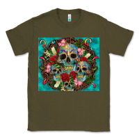 Army Green sugar skulls tumbler 3 Classic Tee - CTS Tumbler Store