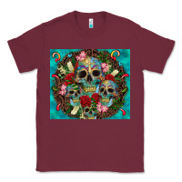Burgundy sugar skulls tumbler 3 Classic Tee - CTS Tumbler Store