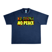 Navy no justice no peace Urban Heavy Tee - Zillion Design Studio