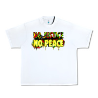 White no justice no peace Urban Heavy Tee - Zillion Design Studio