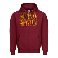 Burgundy hello fall Zipper Hoodie - RacoonDesign