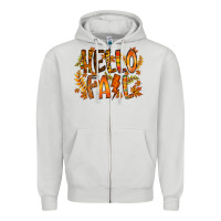 Dove Grey hello fall Zipper Hoodie - RacoonDesign