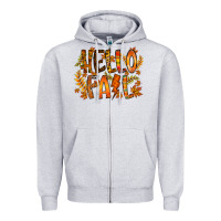 Heather Grey hello fall Zipper Hoodie - RacoonDesign