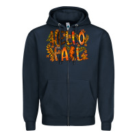 Navy hello fall Zipper Hoodie - RacoonDesign